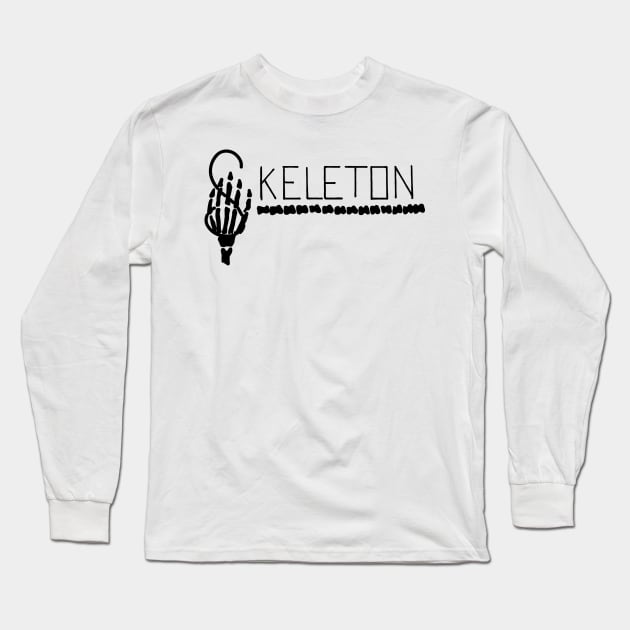 Retro Skeleton Lettering Design Long Sleeve T-Shirt by RedThorThreads